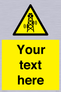 Custom warning RF radiation transmitter
